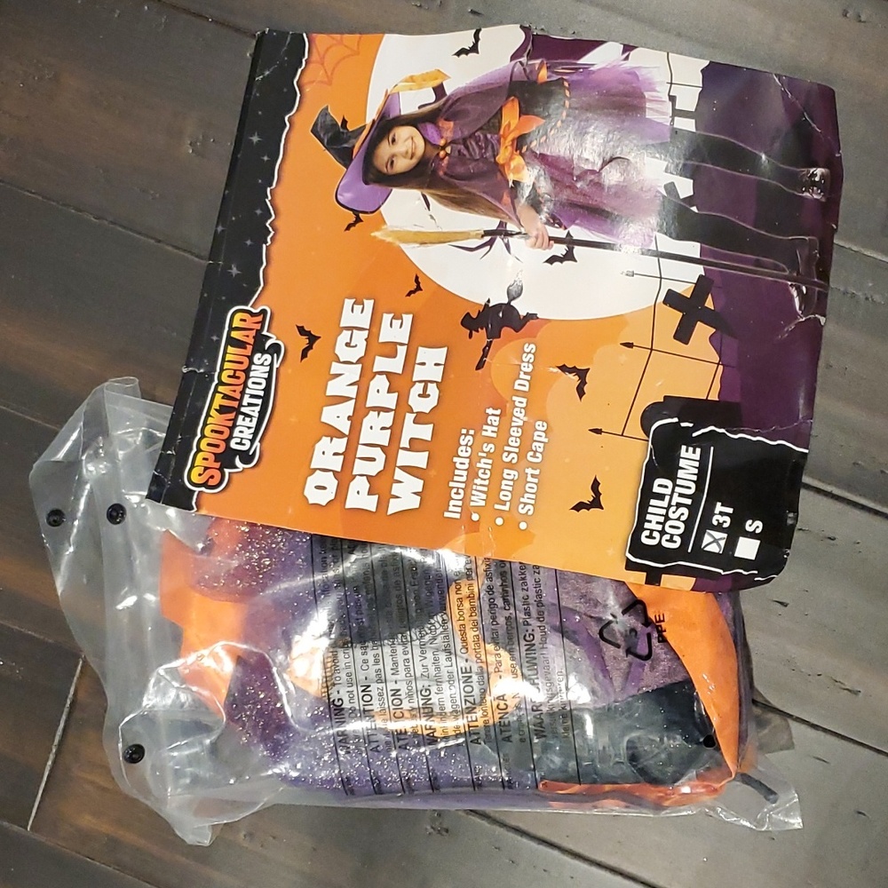 Orange Purple Witch 3T Halloween Costume